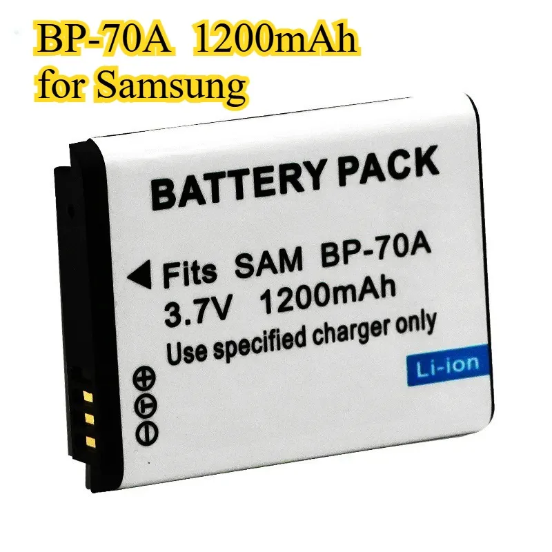 BP-70A Ersatzakku 1200 mAh für Samsung ES65 ES70 ES73 ES75 ES80 Digitalkamera kompatibel Li-Ion BP70A