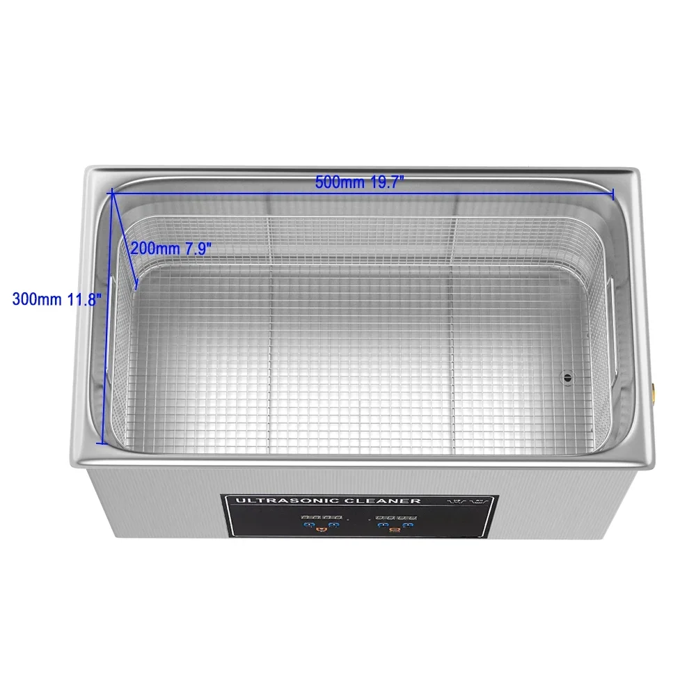 2026 New Low Noise 30L Power 0~600W Adjustable Digital Big Ultrasonic Cleaner For Electrical Detal Lab Use