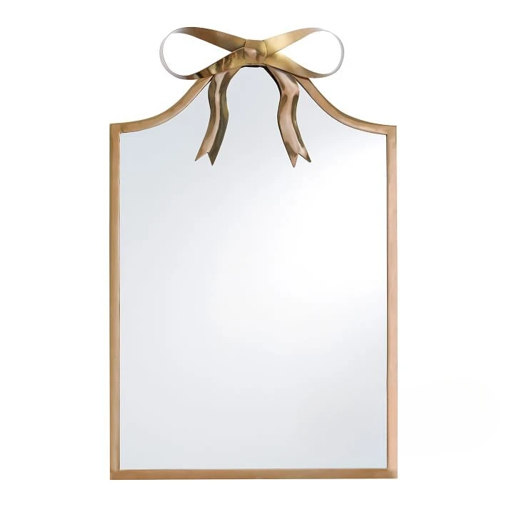 

Gold-Plated Irregular Frame Girl Bow Decorative Mirror Dressing Mirror Wall Decoration