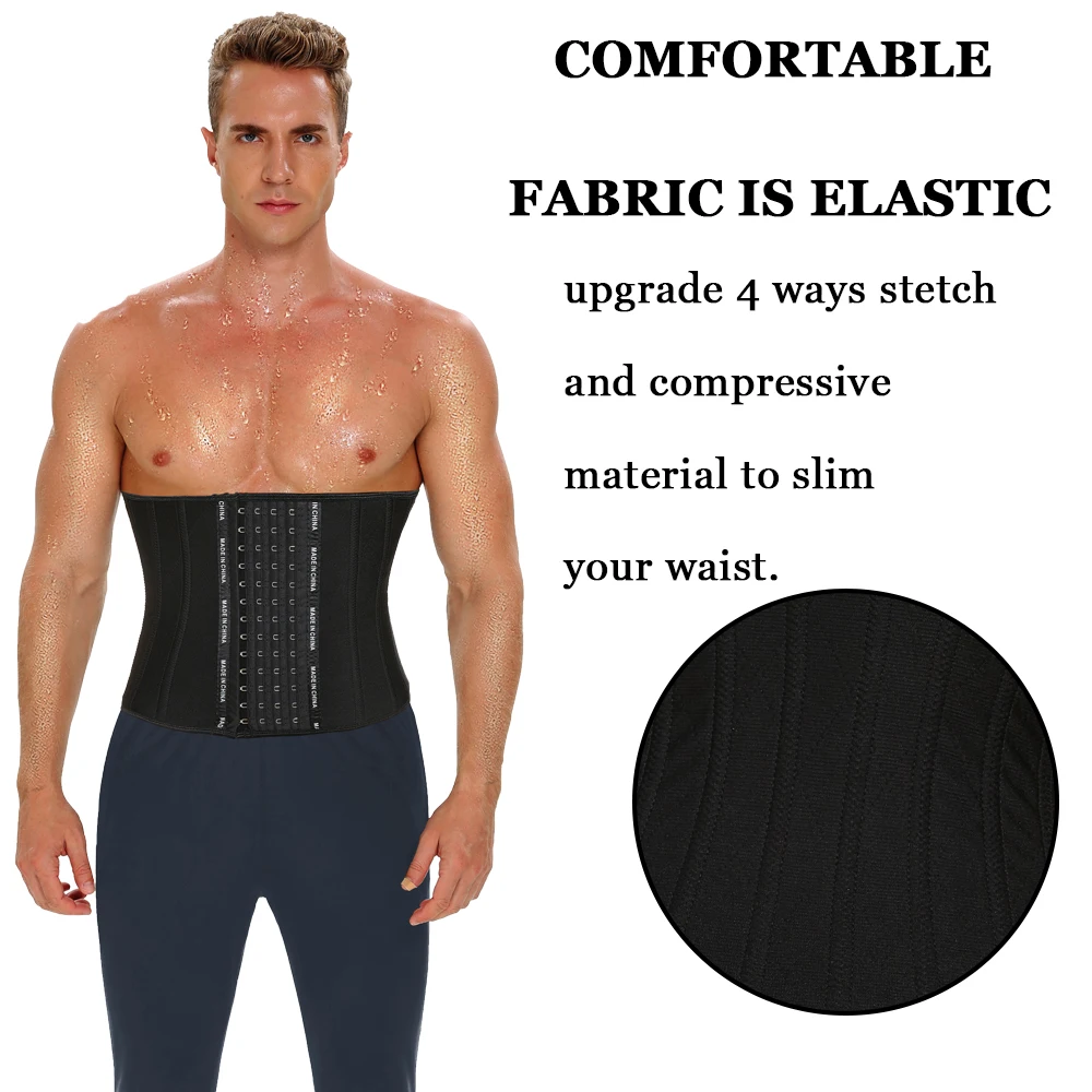 LAZAWG Waist Trainer for Men Flat Belly Band Tummy Control Girdle Slimming Straple Running Outfit Workout Fitness Sportwear