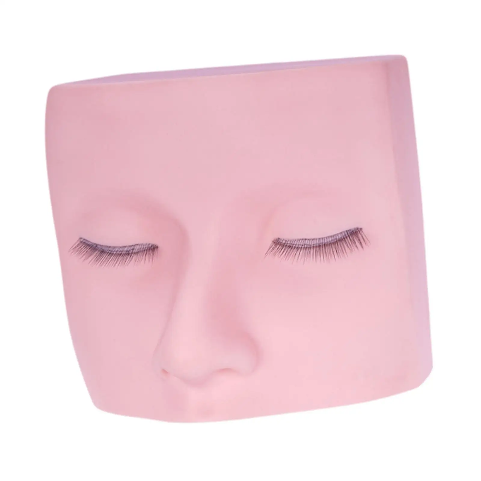 Lash Mannequin Head Practice Silicone Portable with Eye Lashes Soft Touch