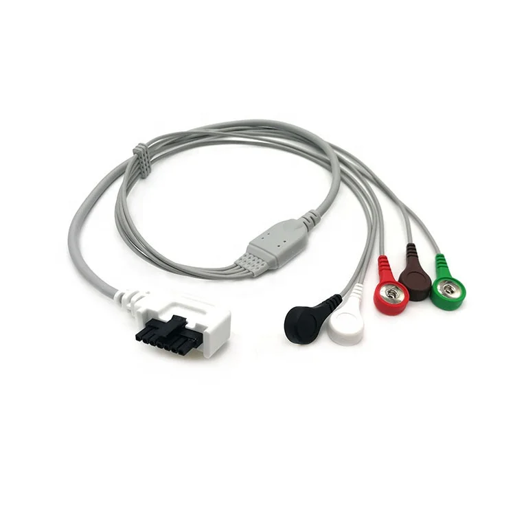 Factory Price Holter Recorder Ecg Cable With 5 Lead Snap Ecg Machine