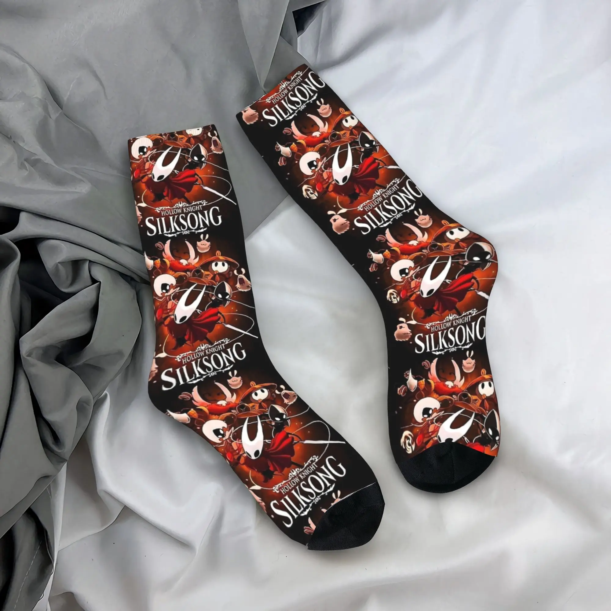 

Взрослые мужские носки Hollow Knight Silksong чулки зимние мягкие дышащие носки с принтом для спорта на открытом воздухе антибактериальные носки