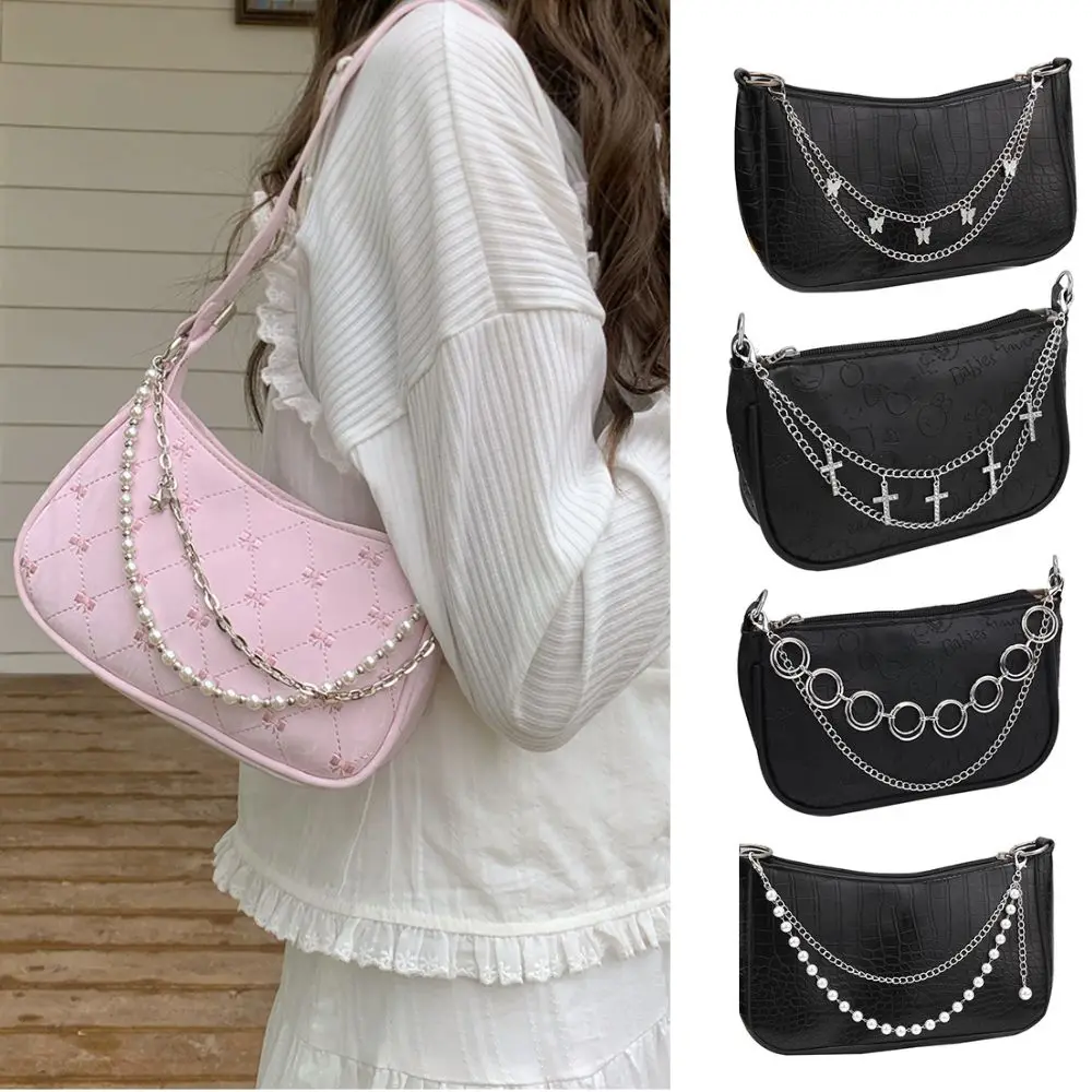 Hot Multi-layer Bag Chain For Handbag Women Decorative Chain Butterfly Heart Pendant Purse Chain Bag Decor With Lobster Buckle