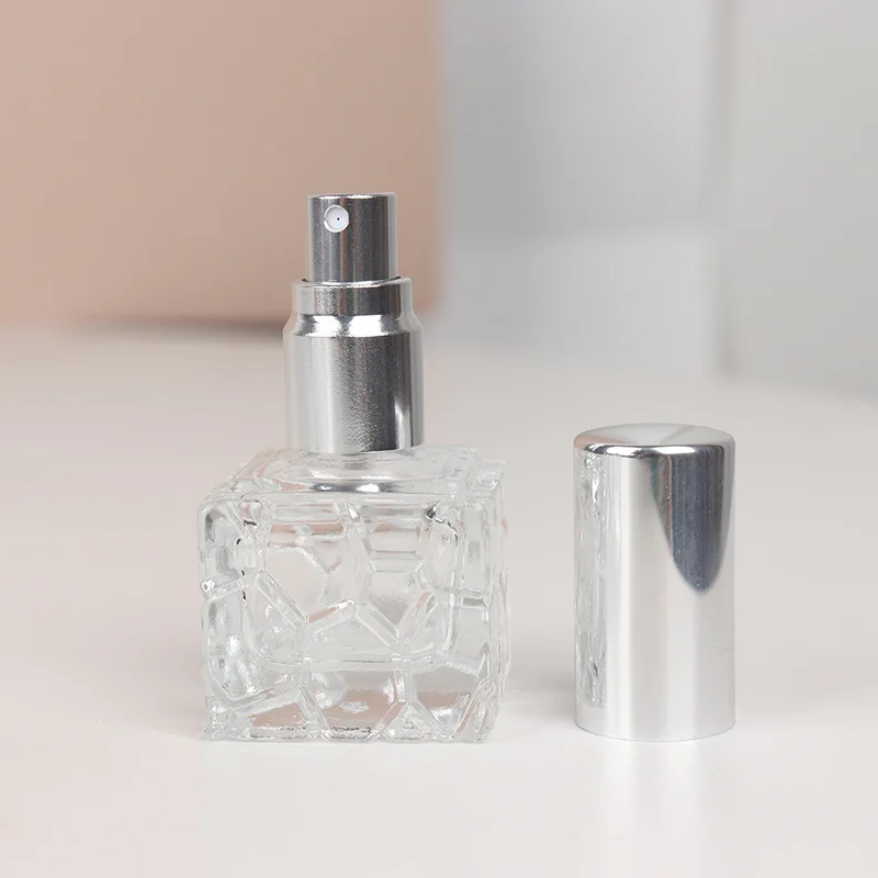 10ml Perfume Refill Bottle Portable Travel Spray Bottle Cosmetic Sample Push-Type Transparent Glass Bottle