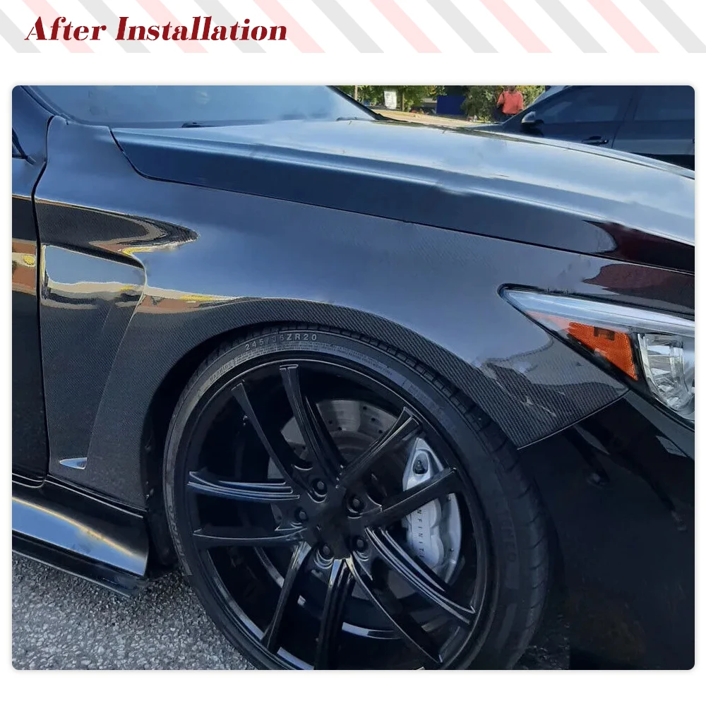 Carbon Fiber Car Exterior Side Fender Vents Trim for Infiniti Q50 Sedan 2014-2020 Car Front Side Fender Vents Trim Cover