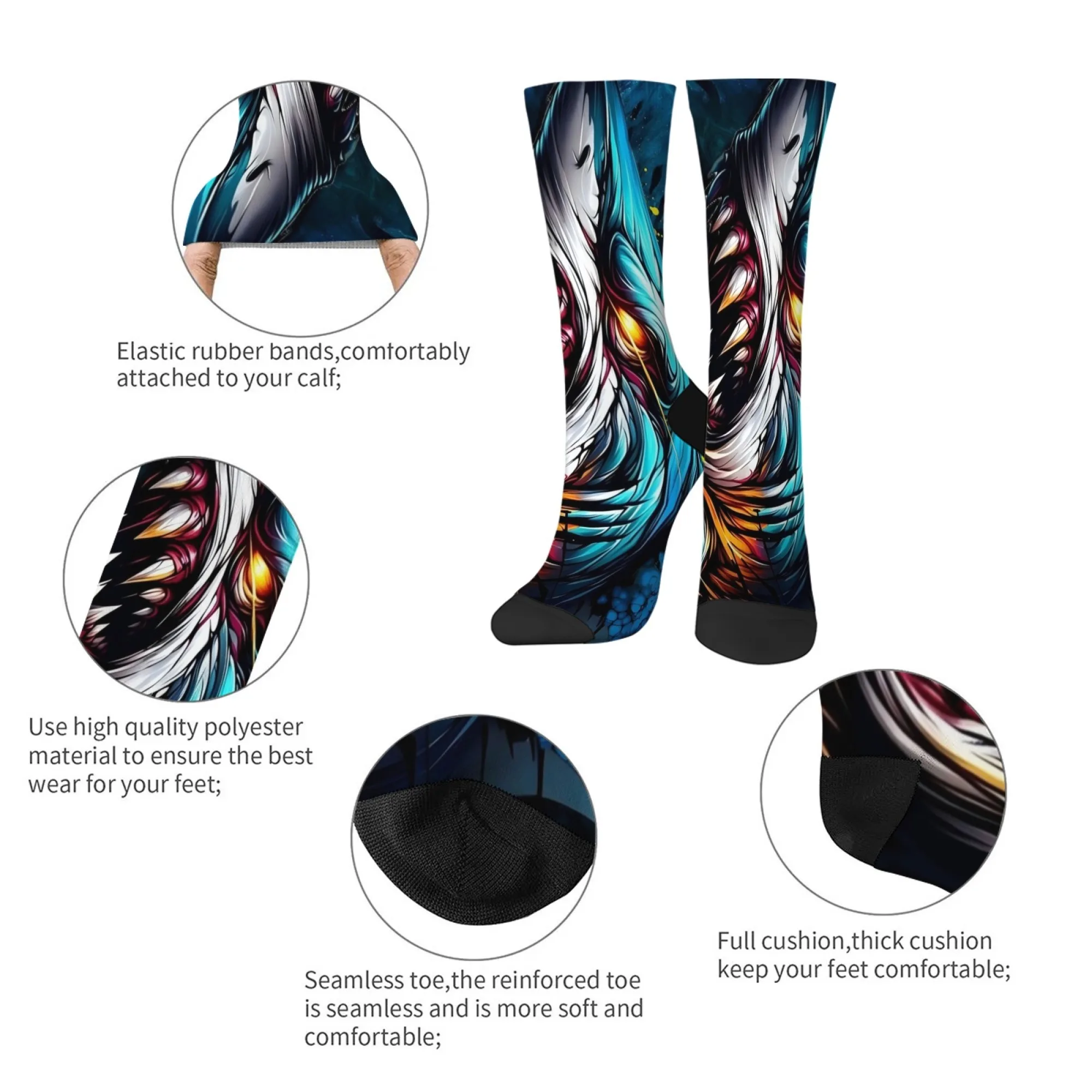 Angry Shark, новинка, забавные мужские носки, сумасшедшие уличные носки в стиле хип-хоп, модные удобные теплые повседневные спортивные носки в стиле ретро, подарок на вечеринку