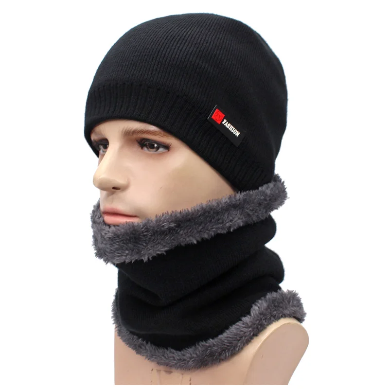 Men Winter Hats For Women Skullies Beanies Men Winter Knitted Hat Cap Scarf Fur Mask Gorras Bonnet Warm Thick шапка Beanie Hat