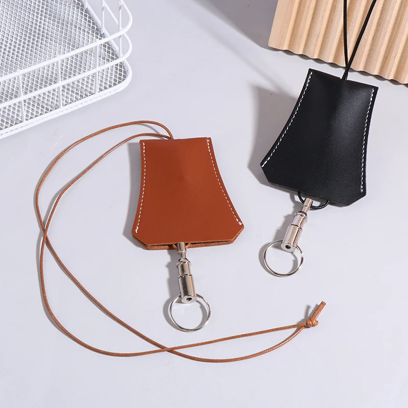 Creative PU Leather Travel Luggage Tag Key Holder With Lanyard Fashion Keychain Holder Bag Charm Daily Decoration