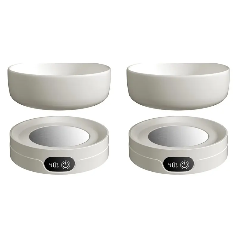 

【CHRISTMAS 】2X Heated Pet Bowl With 4 Temperature Settings, Thermal Dog Water Bowl,Pet Drinking Plate
