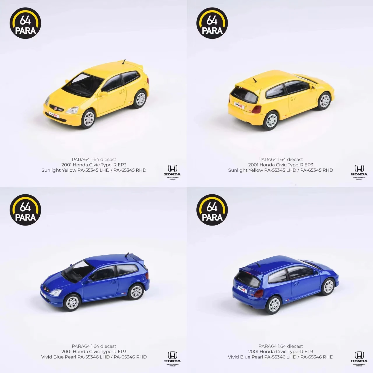 Para MODEL 1:64 HONDA Civic Type-R FN2 EURO Limited collection of die-cast alloy car model ornaments