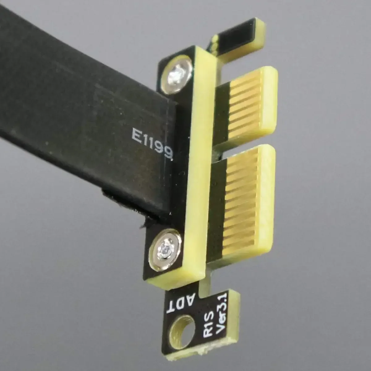 ADT PCI Express 3.0 da 1x a 4x Riser PCIe X4 NVMe SSD LAN, scheda USB a slot PCI-e X1 Doppio cavo di prolunga verticale angolato da 90 R12