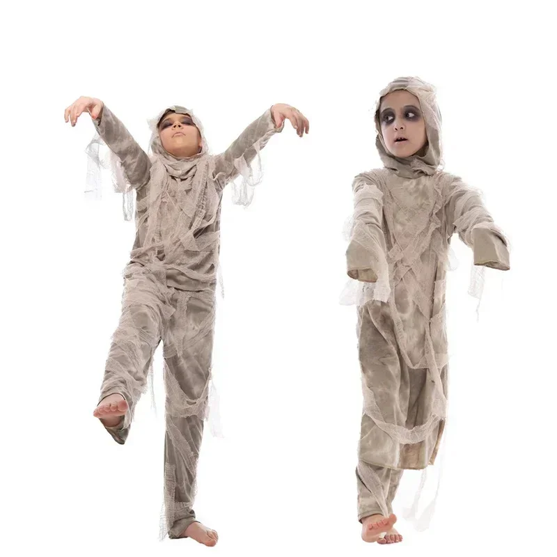 SN60 2022 nuevos niños aterrador disfraz de momia egipcia niños Halloween Horror momia abrigo traje Cosplay carnaval Pascua Purim Fan1 & 2