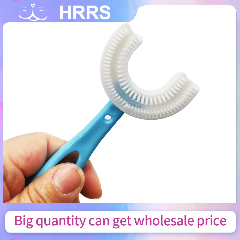 4pcs 360도 어린이 U 모양 칫솔 유아 아기 어린이 부드러운 U 자형 실리콘 무스