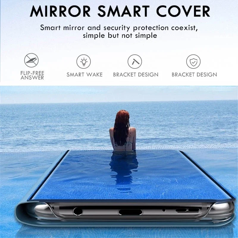 Luxury Mirror Flip Leather Stand Phone Case for Honor 90 Lite 5G X9A X9B X9 X30 X40 X50 Magic 4 5 6 Lite X8 X6 70 Lite X30i Case