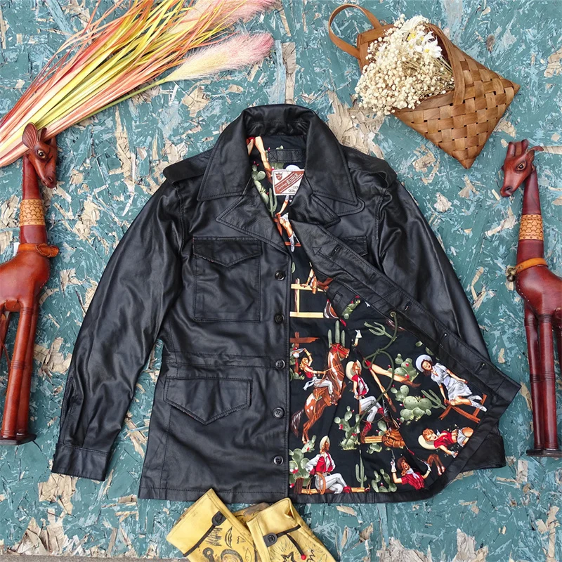 

M43 Охотничья ультратонкая бархатная куртка из натуральной козлиной кожи с застежкой 05 мм, мужская облегающая ветровка Sli