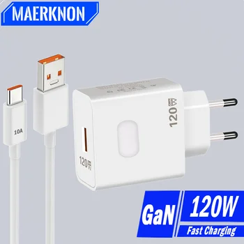 120W USB şarj GaN hızlı şarj 10A USB tip C kablo hızlı şarj 3.0 duvar cep telefonu şarj adaptörü Samsung Xiaomi LG