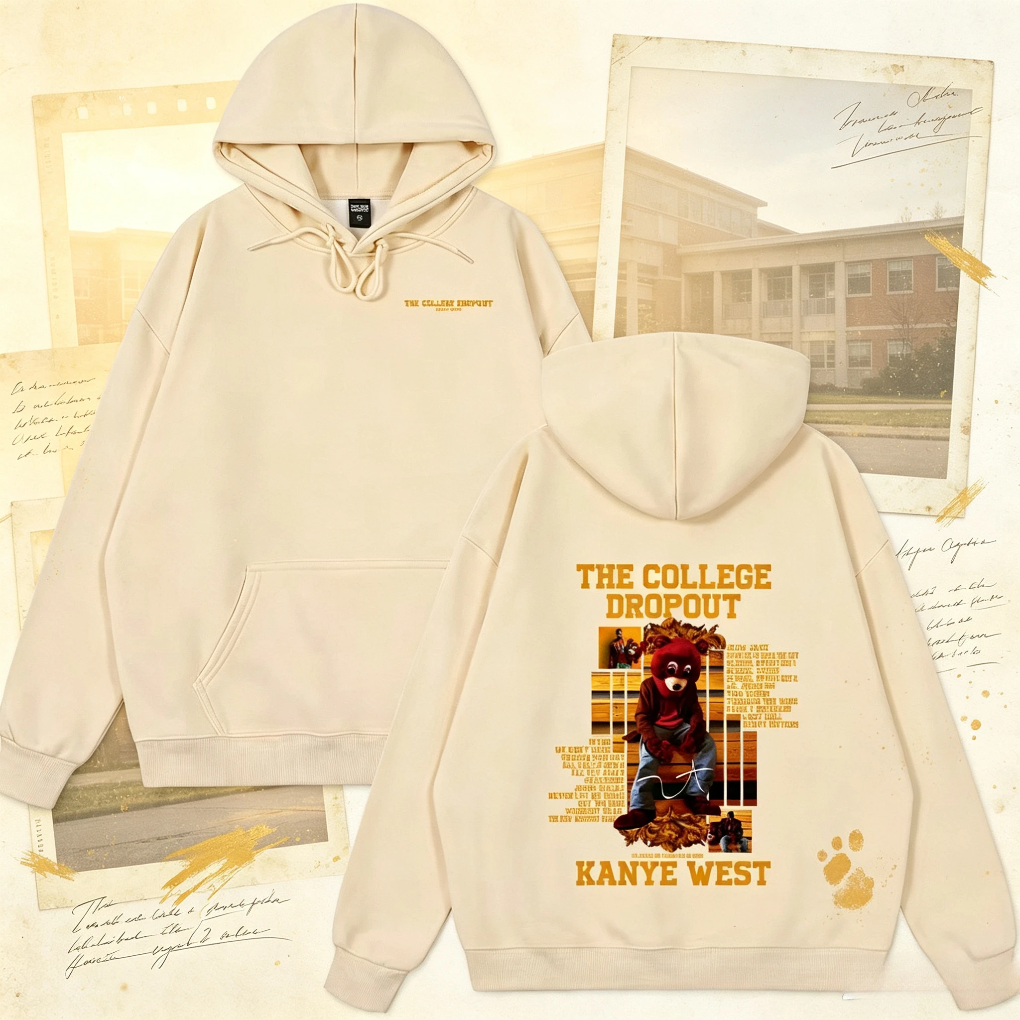 Graphic Hoodie Streetwear - هوديز مطبوعة برسومات الدب من مغني