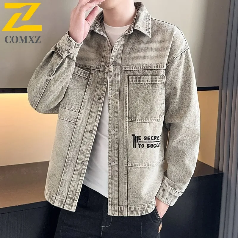 

COMXZ Мужская легкая куртка Chaqueta Gorpcore Vintage для рыбалки, высококачественная велосипедная байкерская куртка, удобная университетская куртка для путешествий