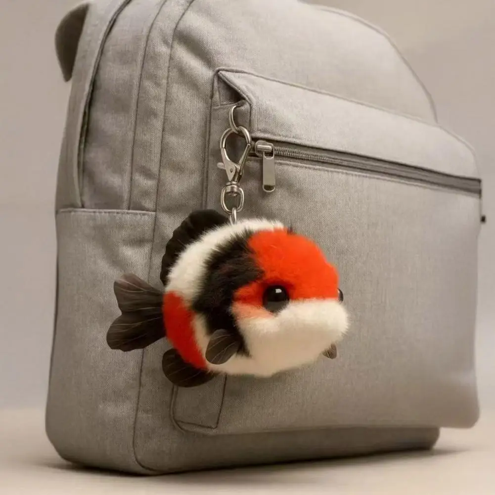 Fish Keychain Lucky Fish Plush Keychain Charm Cute Carp Keyring for Bookbag Purse Good Luck Gift Pendant for Bestie Friends