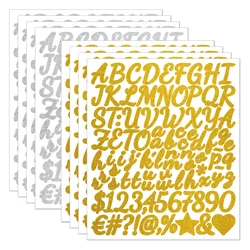 2pcs Golden letter sticker 1-inch waterproof graduation decoration craft gift DIY Golden glitter powder letter number sticker