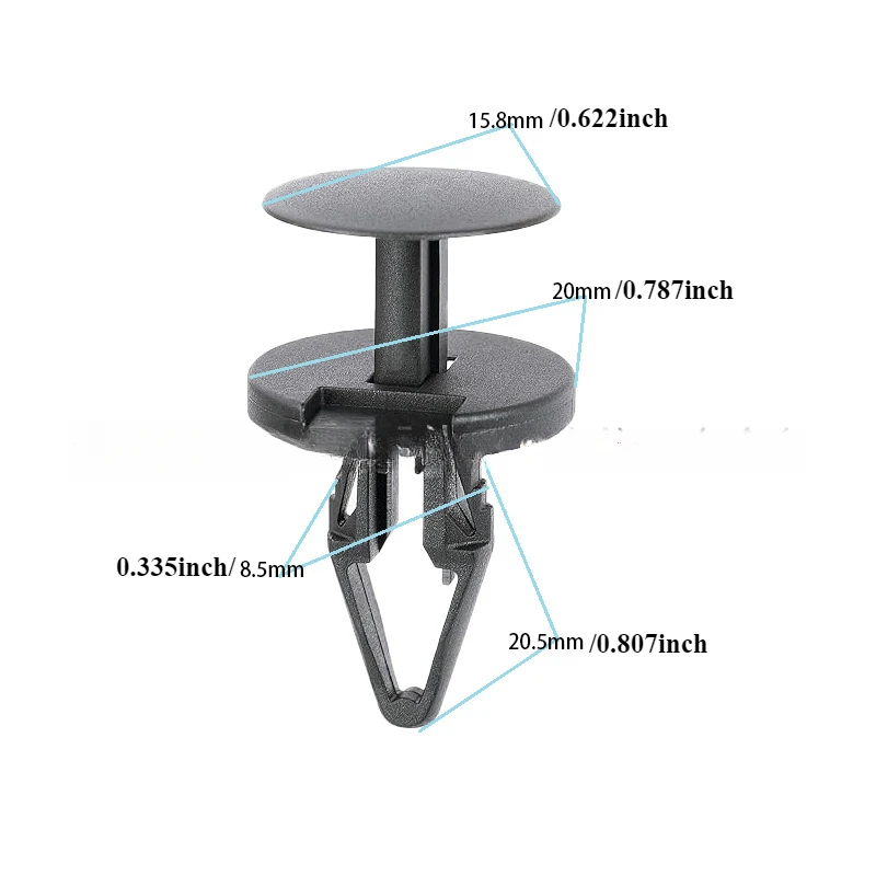 10/20/30/40/50Pcs 8mm Plastic Push Rivet Clips Auto Fasteners For Ford Wheel Arch Mudguard Bumper Trim Retainer Buckles