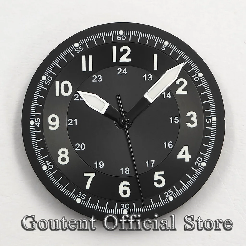 Goutent New 29mm Sterile Watch Dial With Green Orange Second Hand Fit NH34 NH35 NH36 DG2813 3804 Miyota 8215 821A Movement