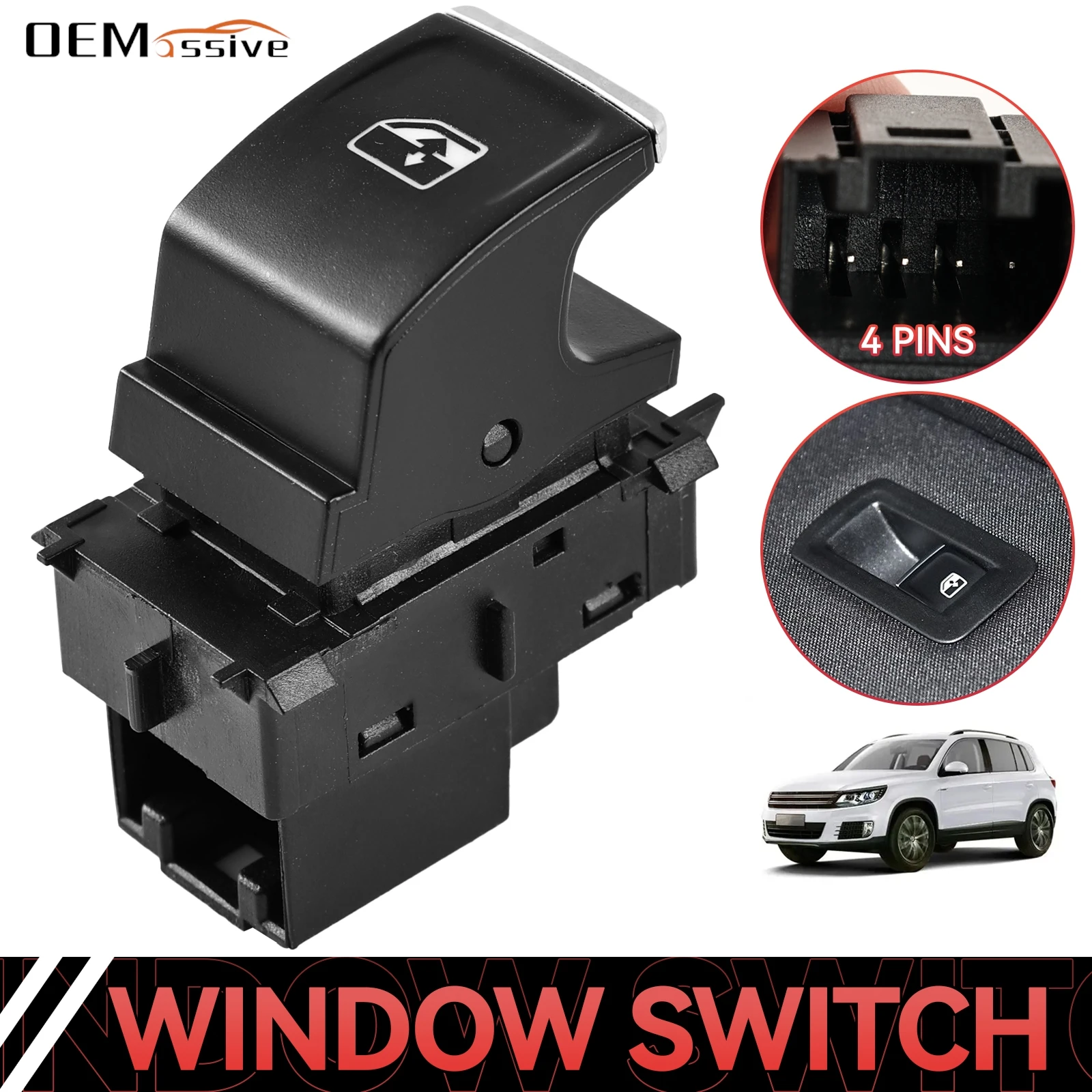 For VW Golf MK7 Passat B8 Tiguan Touran Car Passenger Side Window Master Control Switch Button 5G0959855 5G0959855G 5G0959855M