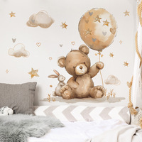 Balloon Bear Rabbit Wall Stickers for Kids Room Baby Room Bedroom Decoration Boys Girls Child Wall Art Living Room Wall Decals