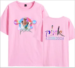 P!nk Pembe Şarkıcı Yaz Karnaval 2024 Tur T-shirt Fan Severler Gömlek Müzik Turu Gömlek Güvenme Albümü Konser Büyük Boy Üstleri Tee