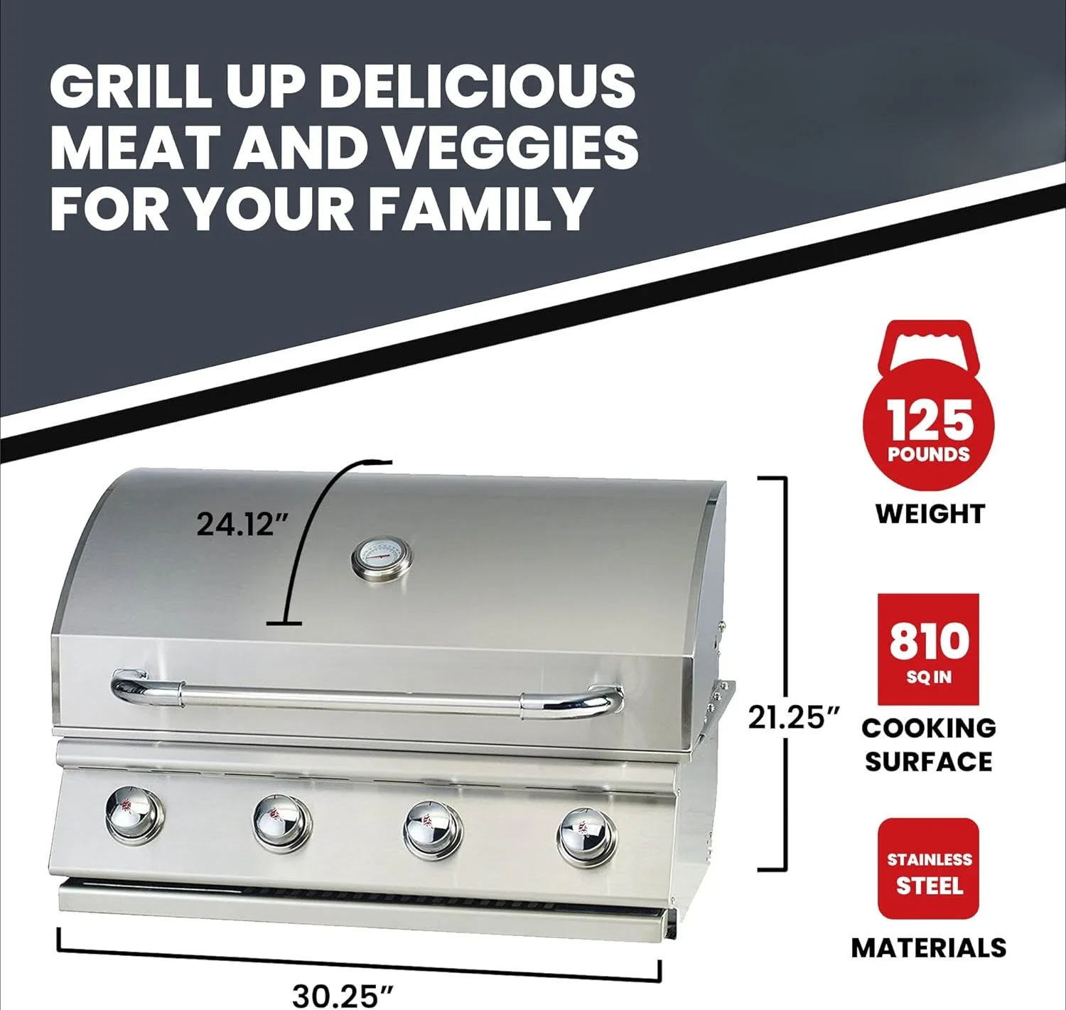 30-Inch Built-In Grill (BG-26038), Propane