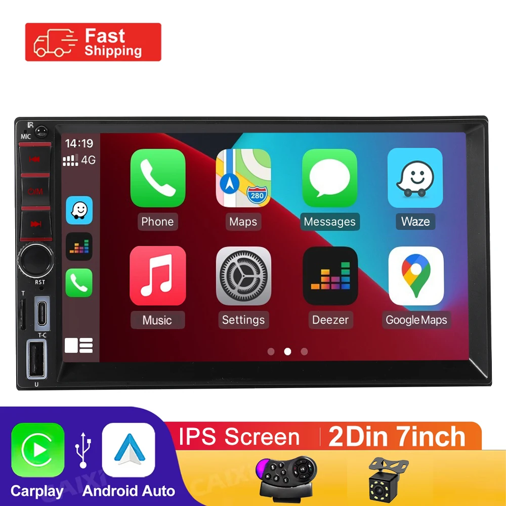 

HD 7inch IPS 2din Carplay Android auto Stereo Car Radio Multimedia MP5 Audio Automotive Autoradio For VW BMW Toyota Honda KIA