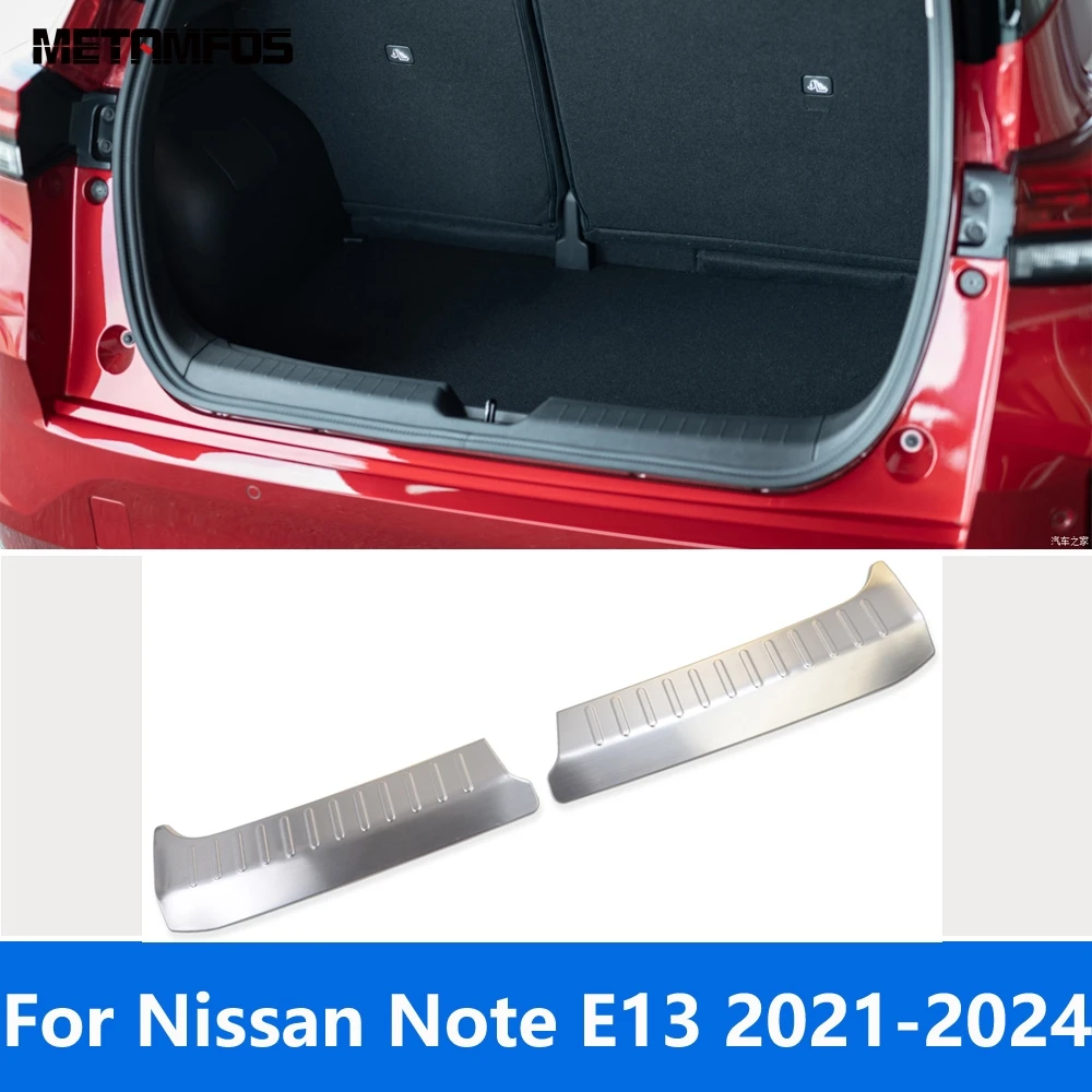 Accessories For Nissan Note E13 2021-2023 2024 Interior Rear Trunk Door Sill Plate Tailgate Bumper Scuff Guard Plate Car Styling