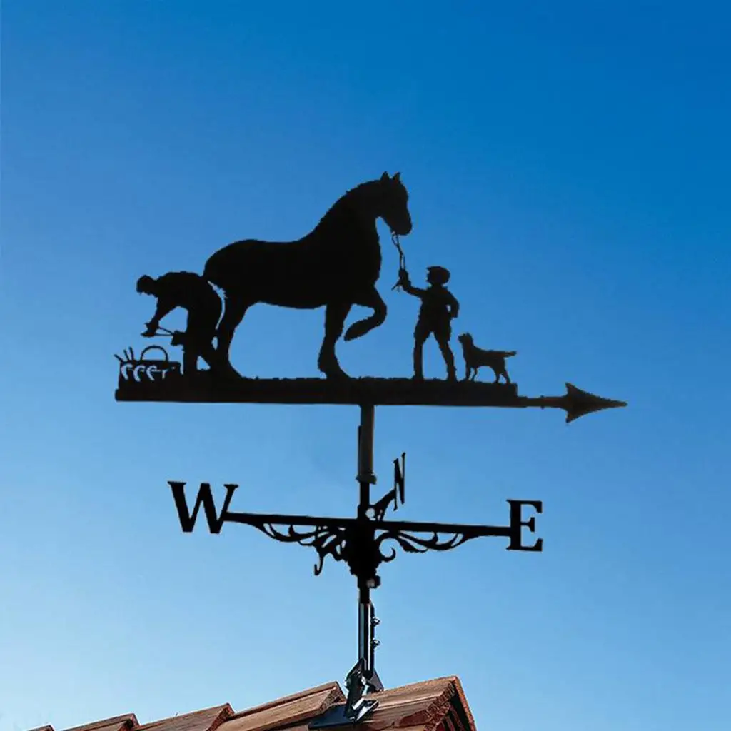 Weathervane Roof Mount Weather Vane Wind Direction Indicator Stake 50cm Tall