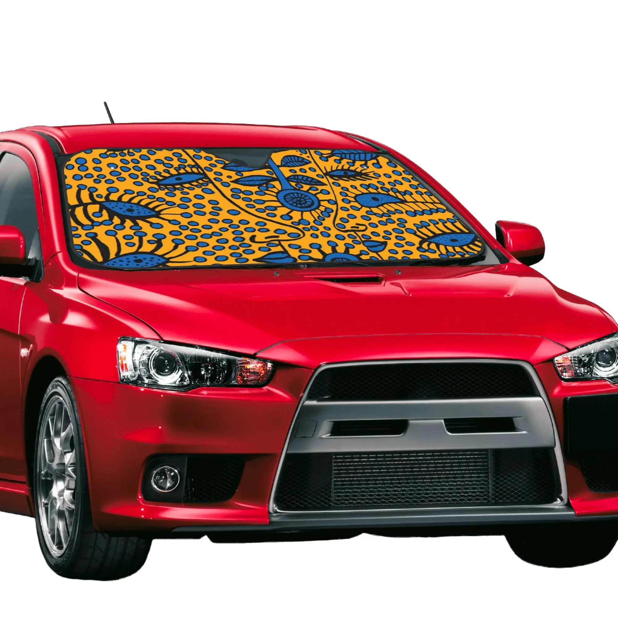 Car Front Windshield Sun Visor Yayoi Kusama UV Protection Car Sun Shade Conversations In Heaven Covers Car Solar Protection