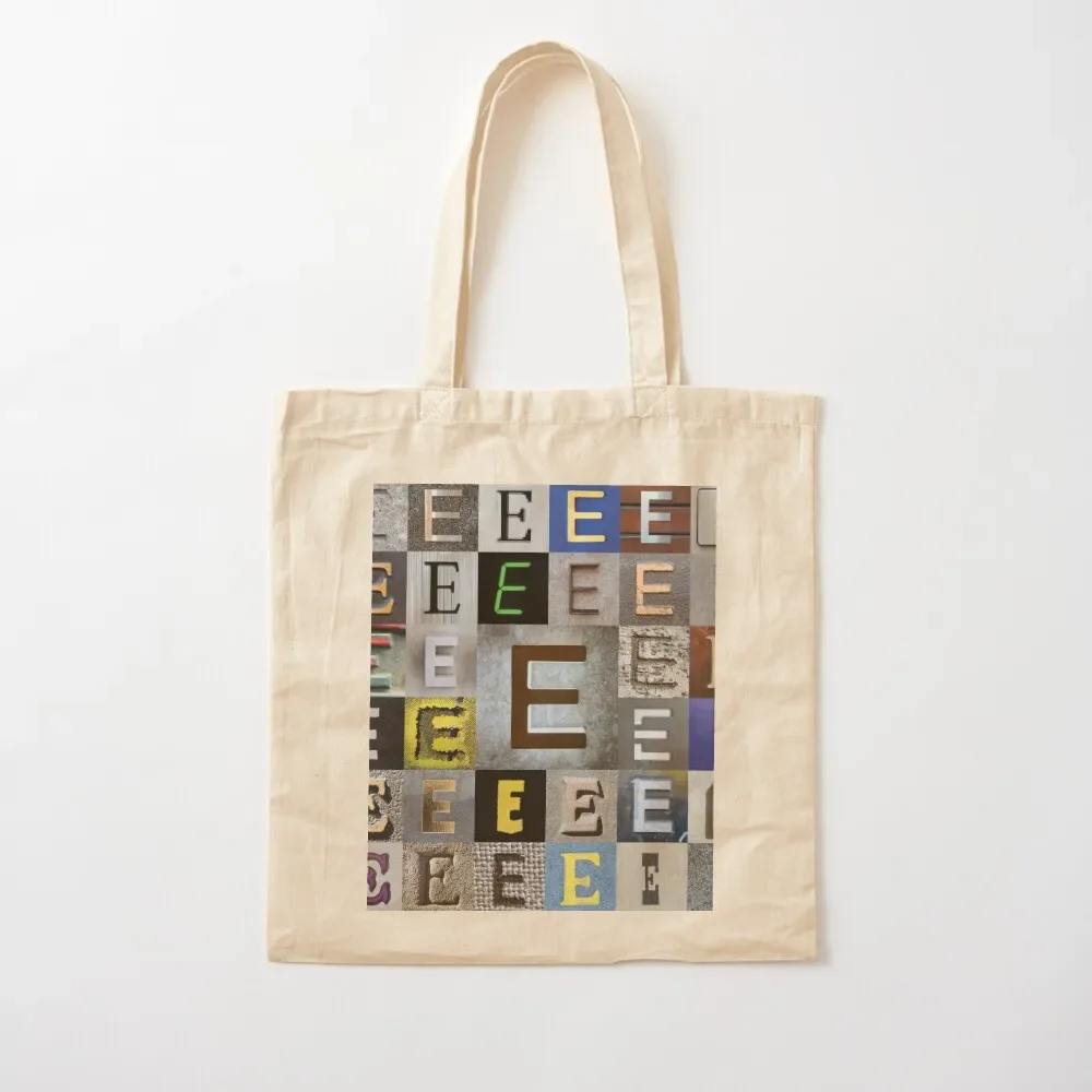 Nick's Type Art: E Tote Bag shopper bags tote cloth the bag Women's Bag