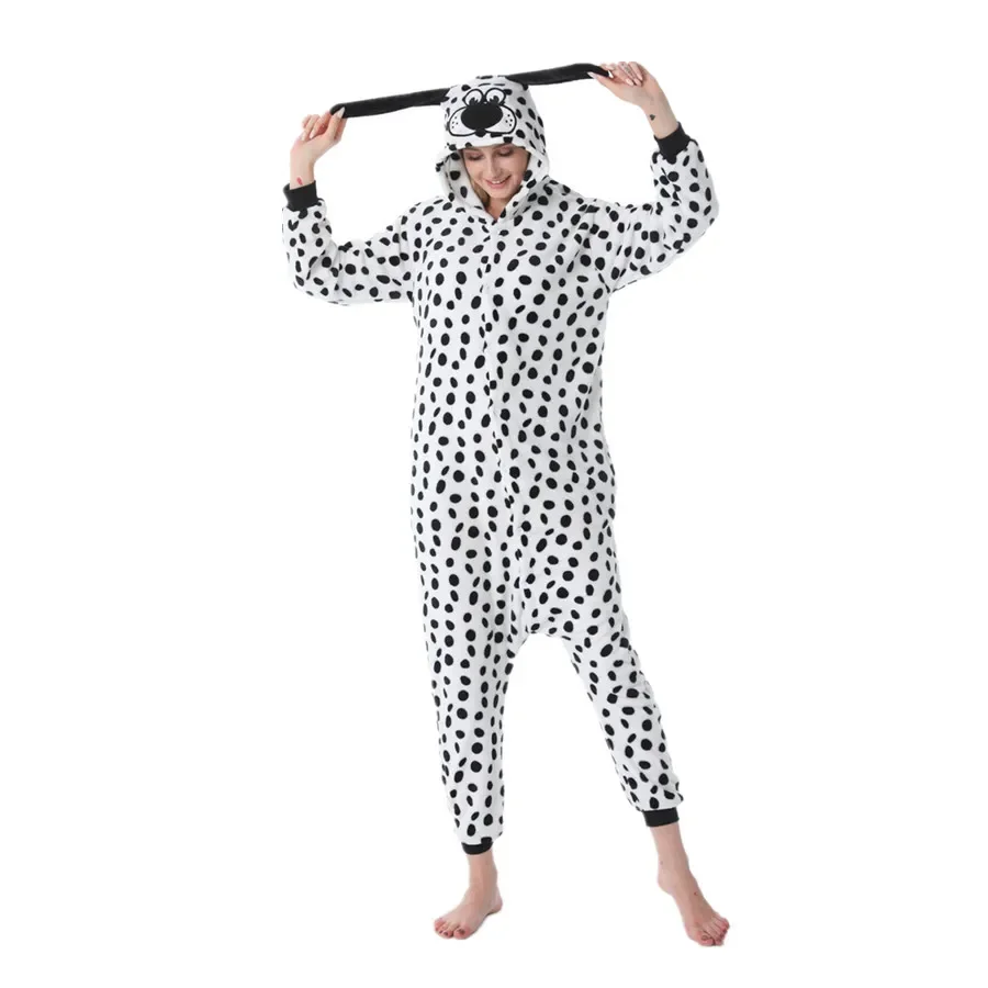 1pc New Dalmatians For Adult Wearable Winter Warm Blanket Hooded Playsuit Onesie Funny Sleeping Bag For Slumber Party