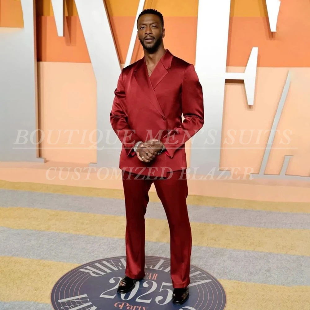 

Роскошные мужские костюмы, модные облегающие костюмы на одной пуговице с лацканами, комплект из двух предметов, куртка, брюки, элегантная повседневная мужская одежда, костюм Homme Terno