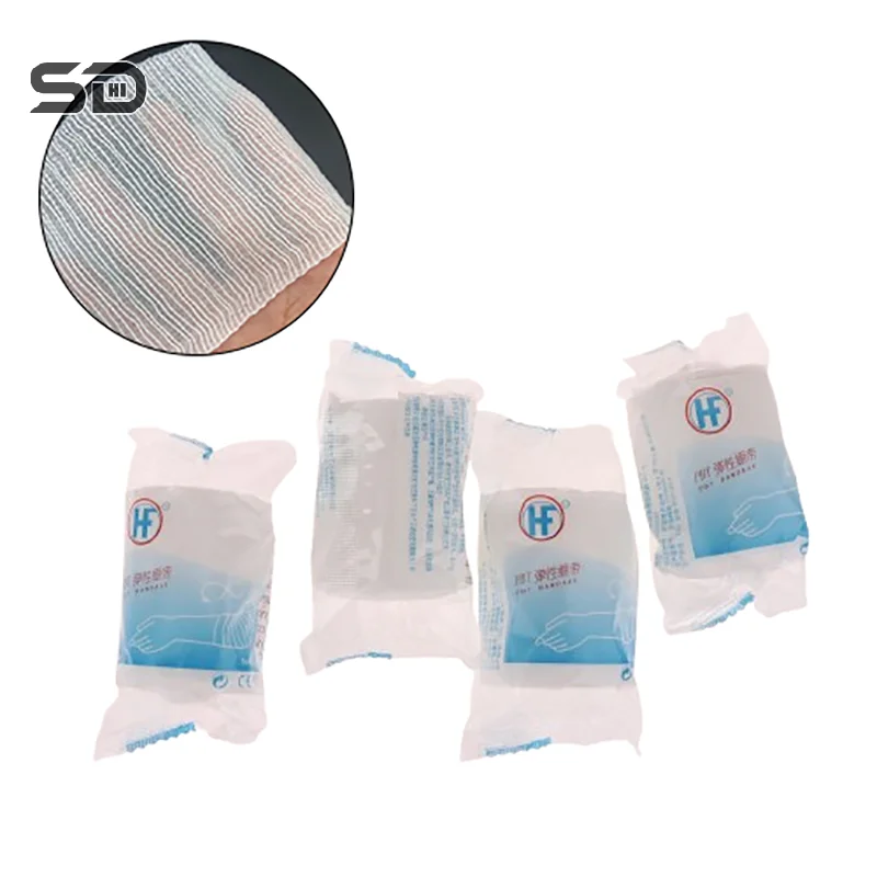 5 rotoli PBT Bendaggio elastico Kit di pronto soccorso Rotolo di garza Medicazione per ferite Fasciatura per assistenza di emergenza infermieristica 4,5 m