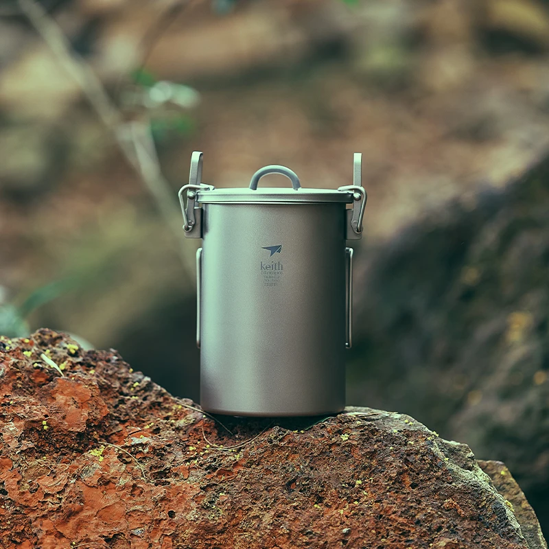 Keith Titanium Ti6300 Plastic-Free Multifunctional Cooker Outdoor Rice Cooker Camping Hiking Picnic Pot Set