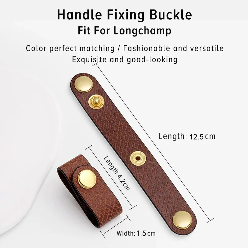 EverToner Leather Fixed Buckle For Bag Handle  For Longchamp Tote Accessories Bag Strap Shortening Clip Convenient Fixing