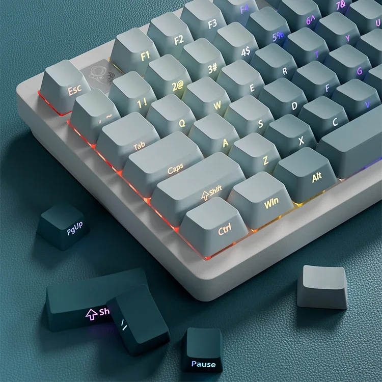 

Keycap Mint Mambo Stream Light Side Engraved Transparent PBT gradual change color Keycap Tarantula F87 Mechanical Keyboard