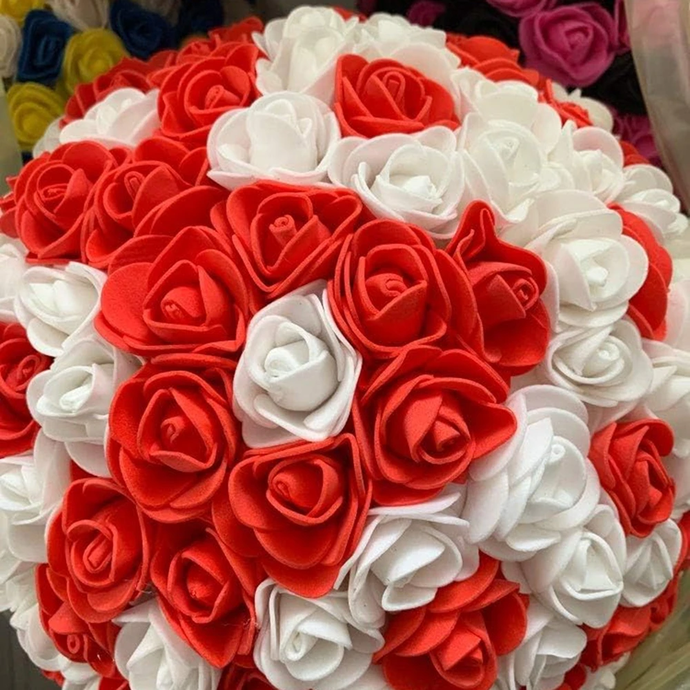 100/200 Stück Künstliche Blumen PE-Schaum Rosenköpfe Handgefertigt für Hochzeit, Haus, Garten, Festival-Dekoration, Scrapbook, Geschenkbox, DIY-Geschenkkranz