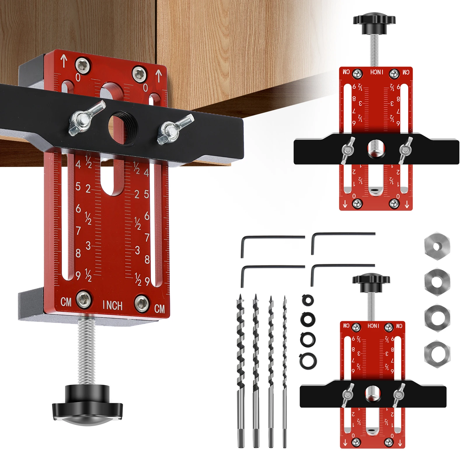 

Cabinet Door Mounting Jig Adjustable Cabinet Door Installation Locator Aluminum Alloy Hinge Installation Jig Tool Portable