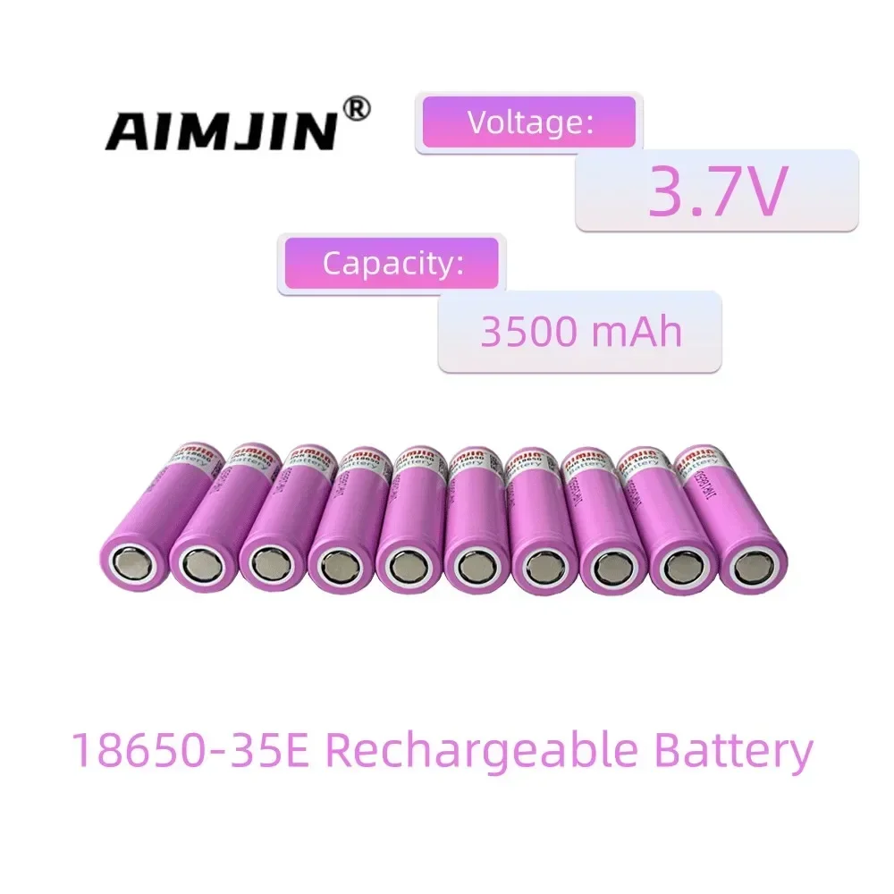 3.7V 3500mah 18650 Battery For Samsung 35E INR 18650 20A Lithium Lon Battery Replacement External Battery+Charger