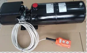 Hydraulic power unit for tipper trailer truck.with motor cover and push button