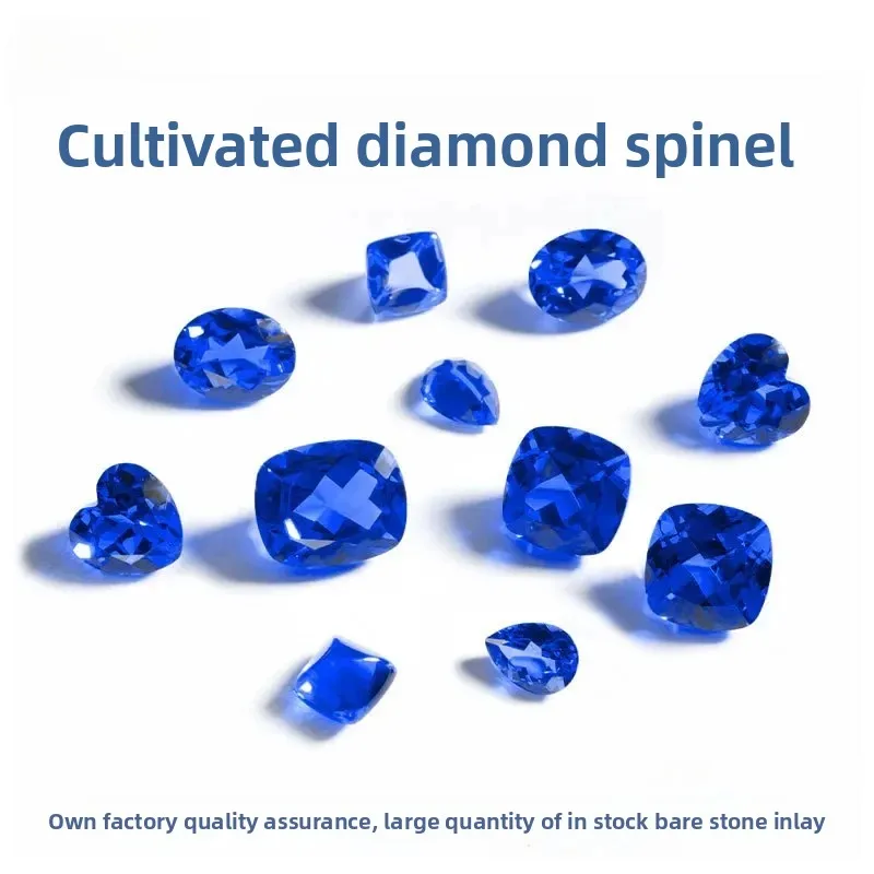 Lab Grown Blue Sapphire and Cobalt Spinel Loose Gemstones Wholesale Round Oval Heart Pear Square Cut Natural Looking Synthetic G