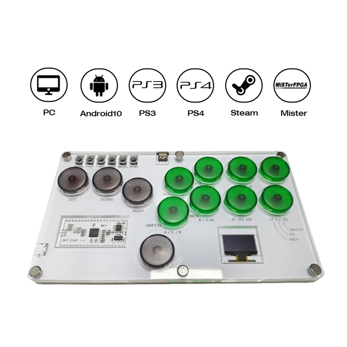 

X62A_Arcade Joystick Hitbox Street Fighter Controller for PC/PS4,Green