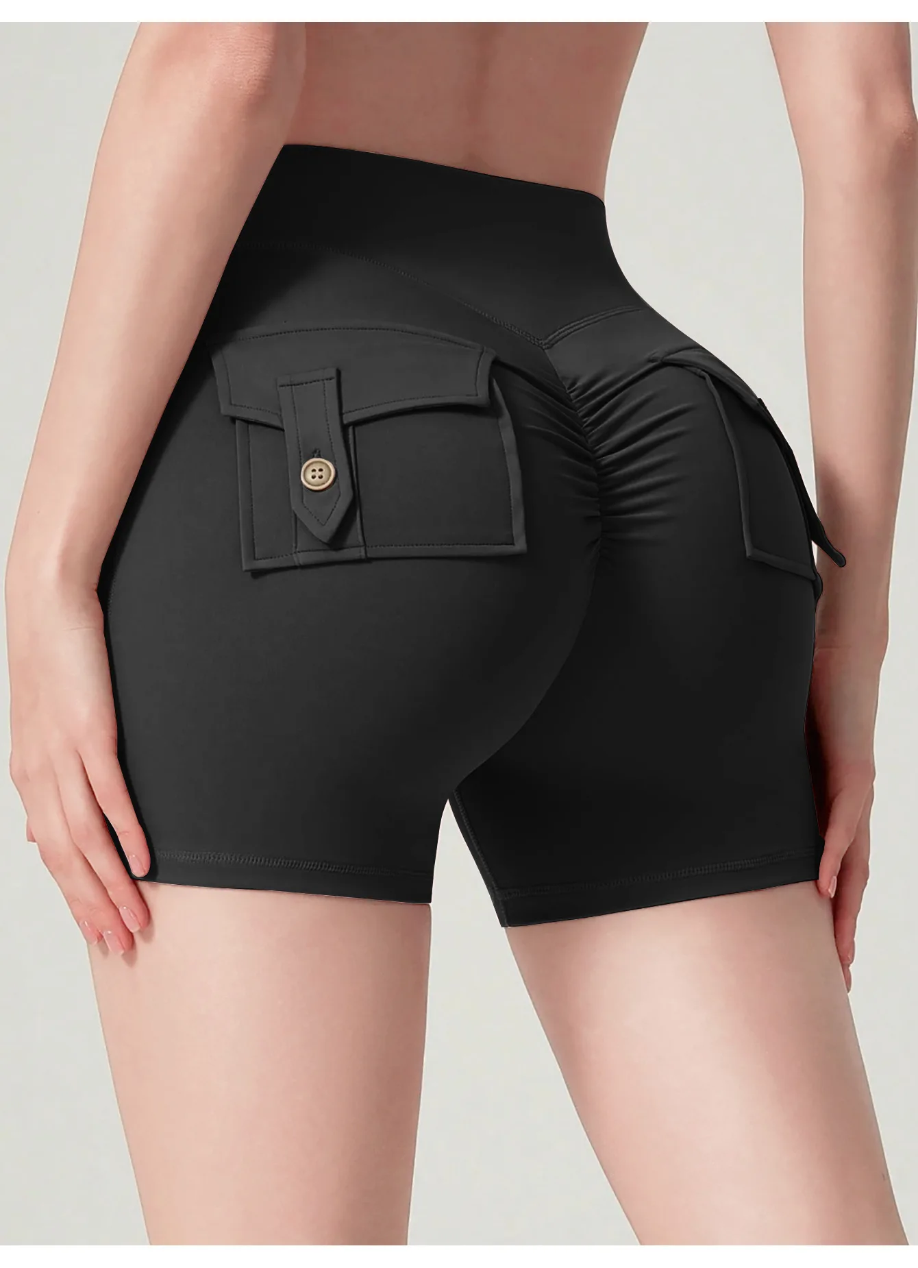 

Спортивные шорты, без неприглядных швов, быстросохнущие, с эффектом подтяжки ягодиц, в стиле карго, для йоги и фитнеса.