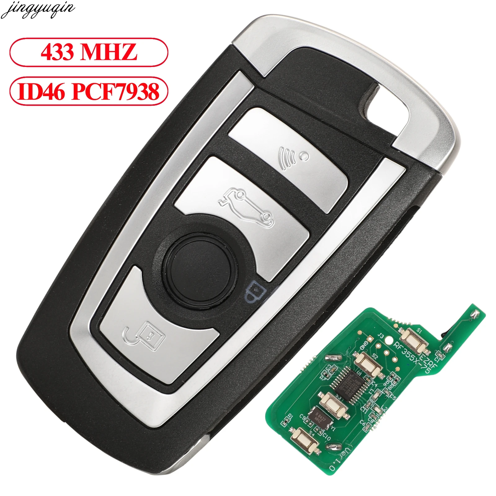 Jingyuqin Remote Control Car Key 315/434/868MHZ ID46 PCF7953 For BMW 1 3 5 7 8 X3 X4 X6 X8 Series GT320li 520 535 4B CAS2